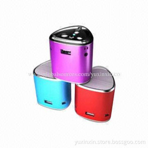 Fashionable Portable Speakers with FM Radio, Built-in Rechargeable Li-ion Batteries